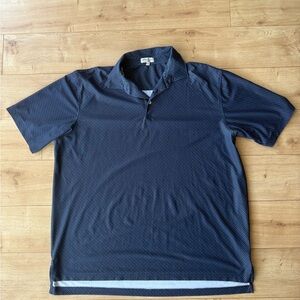 Peter Millar Summer Comfort Navy Dot Print Golf Polo Shirt Mens XXL